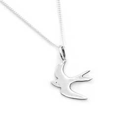 Sterling silver Swallow necklace by Blackbird Jewellery product photo