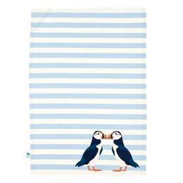 RSPB Puffin striped tea towel product photo