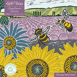 Sunflower fields sustainable jigsaw puzzle by Kate Heiss, 1000-piece product photo