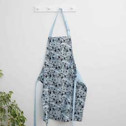 Swallows and sea organic cotton apron product photo