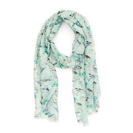 Vintage birds RSPB recycled scarf product photo
