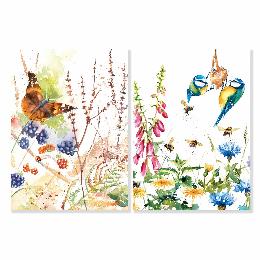 Watercolour wildlife mini greetings cards, pack of 8 product photo