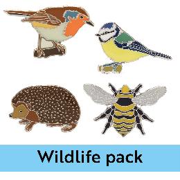 RSPB Wildlife pin badges set 2, pack of 4 product photo