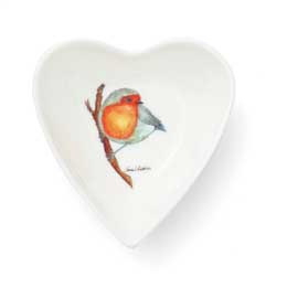 RSPB Winter birds heart shaped bowl product photo