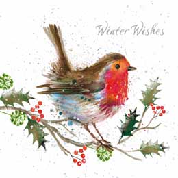 Winter wishes Christmas cards, pack of 10 product photo