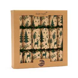 Woodland recycled crackers with decorations, box of six product photo