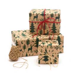 Woodland recycled wrapping paper 10 metres product photo