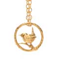 Wren necklace 18ct gold vermeil by Blackbird Jewellery product photo side T