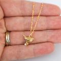 Robin necklace 18ct gold vermeil by Blackbird Jewellery product photo side T