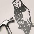 Barn owl metal bird product photo ai5 T
