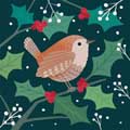 Birds and berries Christmas cards, pack of 10 (2 designs) product photo side T