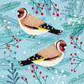 Birds and berries Christmas cards, pack of 10 (2 designs) product photo back T