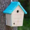 RSPB Cabin nest box, aquamarine product photo side T