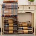 Check 100% recycled wool throw blanket - Tweedmill product photo front T