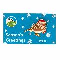 RSPB Christmas robin with hat and scarf pin badge product photo side T