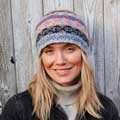 Fairisle fleece-lined wool beanie by Pachamama Knitwear product photo back T