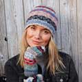 Fairisle fleece-lined wool beanie by Pachamama Knitwear product photo front T