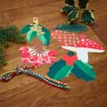 Festive woodland Christmas gift tags, set of five product photo back T