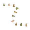 Hand-printed forest paper garland product photo back T