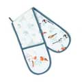 RSPB Frosty meadow bird double oven gloves product photo back T