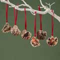 Fruits of the forest recycled crackers with wooden decorations, box of six product photo back T