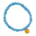 Garden glass beaded bracelet, blue product photo back T