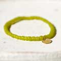 Garden glass beaded bracelet, lime green product photo side T