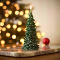 Recycled green Christmas tree candle product photo default T