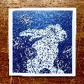 Hare linocut greetings card product photo default T