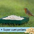 RSPB metal ground feeder and Super suet pellets - mealworm 1kg product photo default T