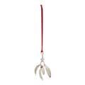 Hanging mistletoe Christmas decoration, pewter product photo front T