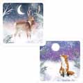 Moonlight friends fox and stag Christmas cards, pack of 10 (2 designs) product photo default T