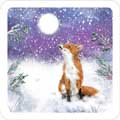 Moonlight friends fox and stag Christmas cards, pack of 10 (2 designs) product photo back T