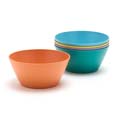 Recycled bowls made from wood fibre, multi-coloured set of 5 product photo back T