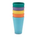 Recycled cups made from wood fibre, multi-coloured set of 5 product photo side T