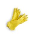 Natural latex rubber gloves, yellow - medium product photo side T