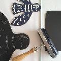 Hand-printed midnight blue Owl hanging decoration product photo side T