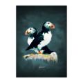 Pair of puffins mounted art print product photo default T