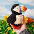 Puffin knit kit product photo back T