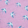 Purple swallows RSPB organic cotton scarf product photo side T