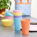 Recycled wood fibre cups, set of 5 product photo back T