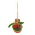 Felt Robin with scarf Christmas tree decoration product photo back T