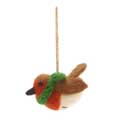 Felt Robin with scarf Christmas tree decoration product photo front T