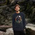 RSPB Ethical Christmas jumper, moonlit wood, size S product photo back T