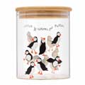 RSPB Circus of Puffins 750ml glass food storage jar product photo back T