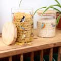 RSPB Striped glass storage jar - Free as a bird collection - 950ml product photo ai4 T