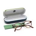 RSPB Puffin stripe glasses case product photo back T