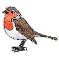 RSPB Robin sew-on embroidered patch product photo side T