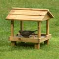RSPB Roofed ground feeding table with bird food product photo side T