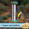 RSPB Ultimate easy-clean® cheater bird feeder, small & Super suet pellets - mealworm 1kg product photo default T